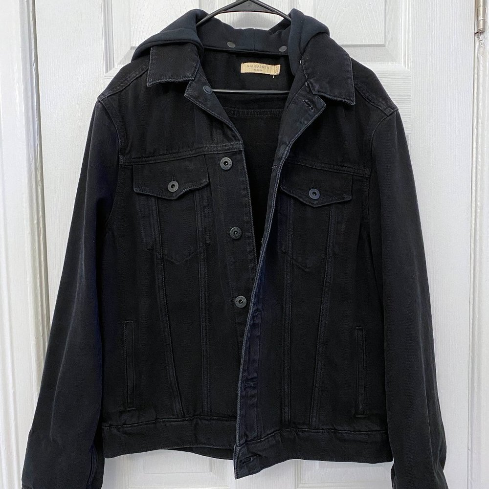 Allsaints Burnby Black Denim Jacket